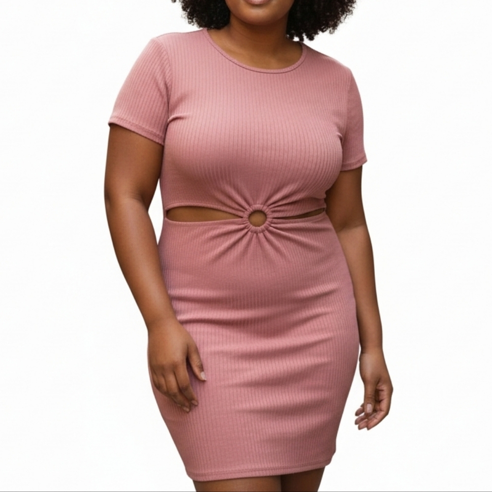 Derek Heart Pink Dress w/Cut Outs Size 2X